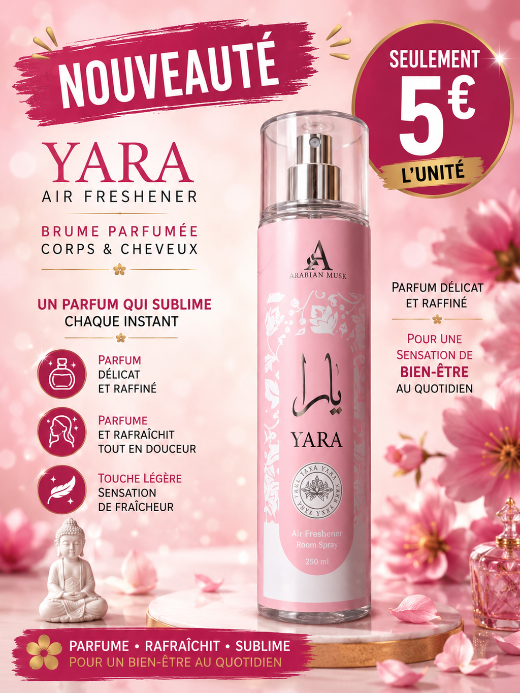 Brume Parfumée Corps & Cheveux 250 ml – Yara & Ameerat Al Arab